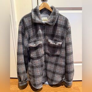 Abercrombie & Fitch Plaid Sherpa Jacket